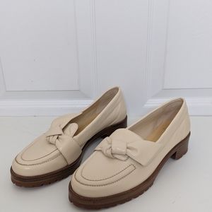 NEW Alexandre Birman Clarita 38.5 Cream Leather Lug Soles